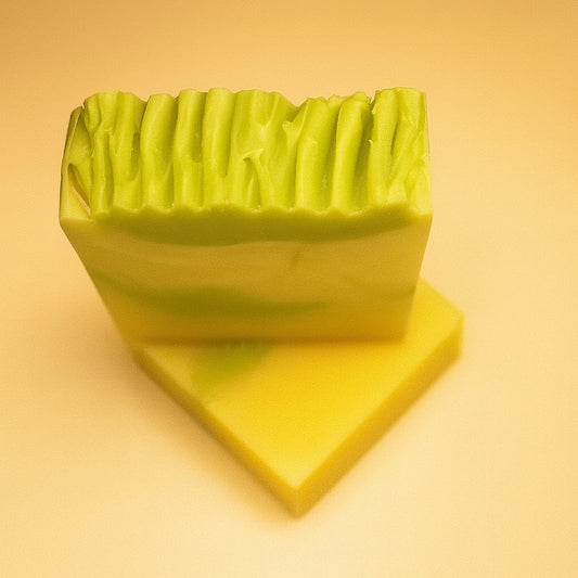 handmade soap with French green clay, lemongrass essential oil and neroli fragrance