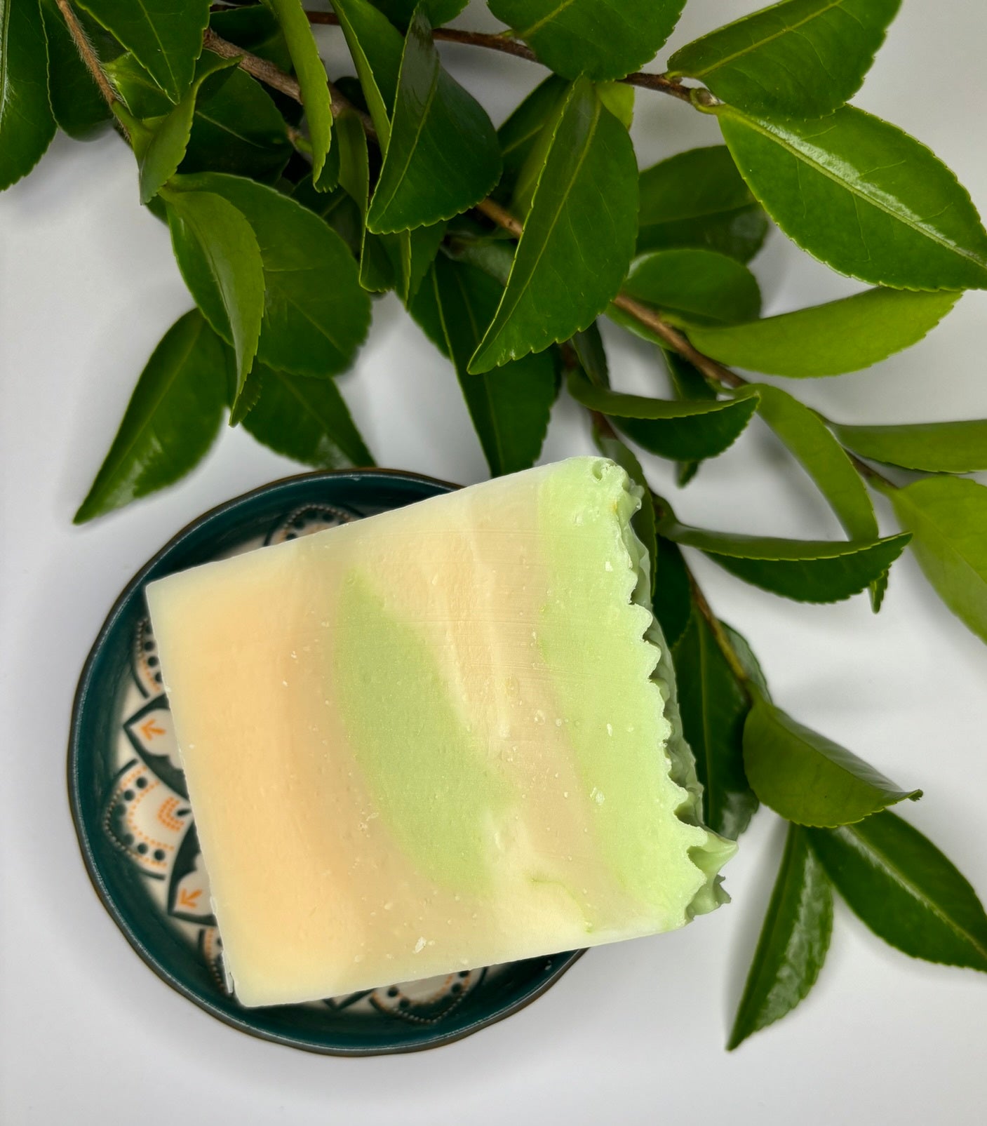 Handmade natural soap lemongrass essential oil and coconut milk