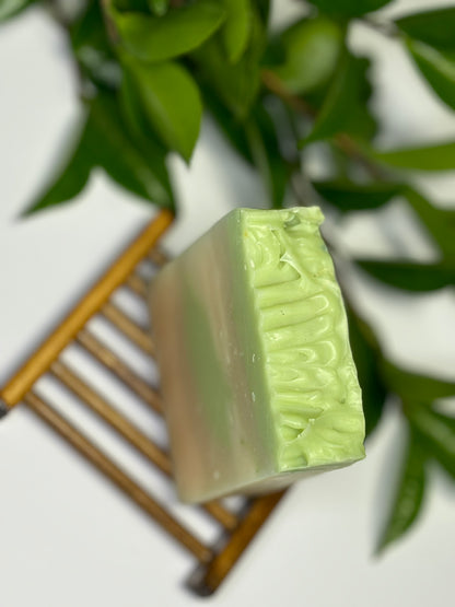 Handmade natural soap lemongrass essential oil and coconut milk