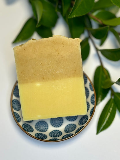 Handmade turmeric lemon natural soap