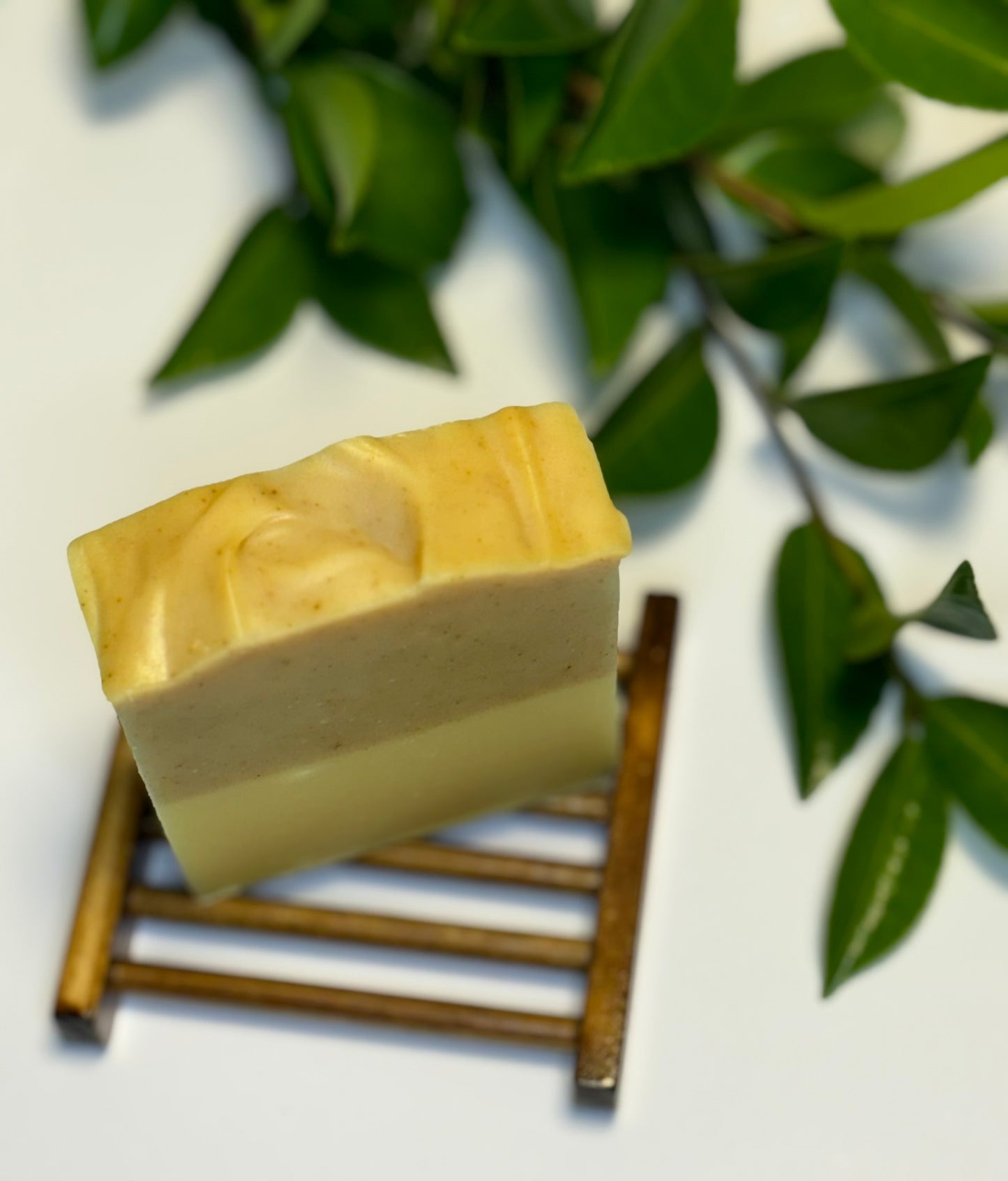 Handmade turmeric lemon natural soap