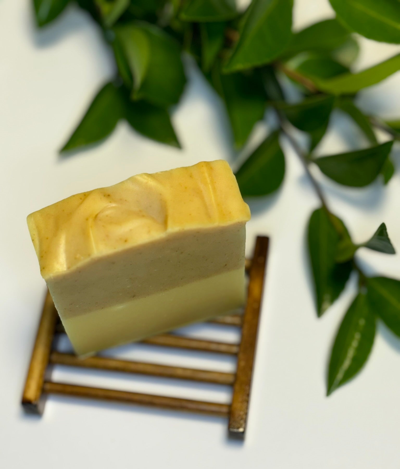 Handmade turmeric lemon natural soap
