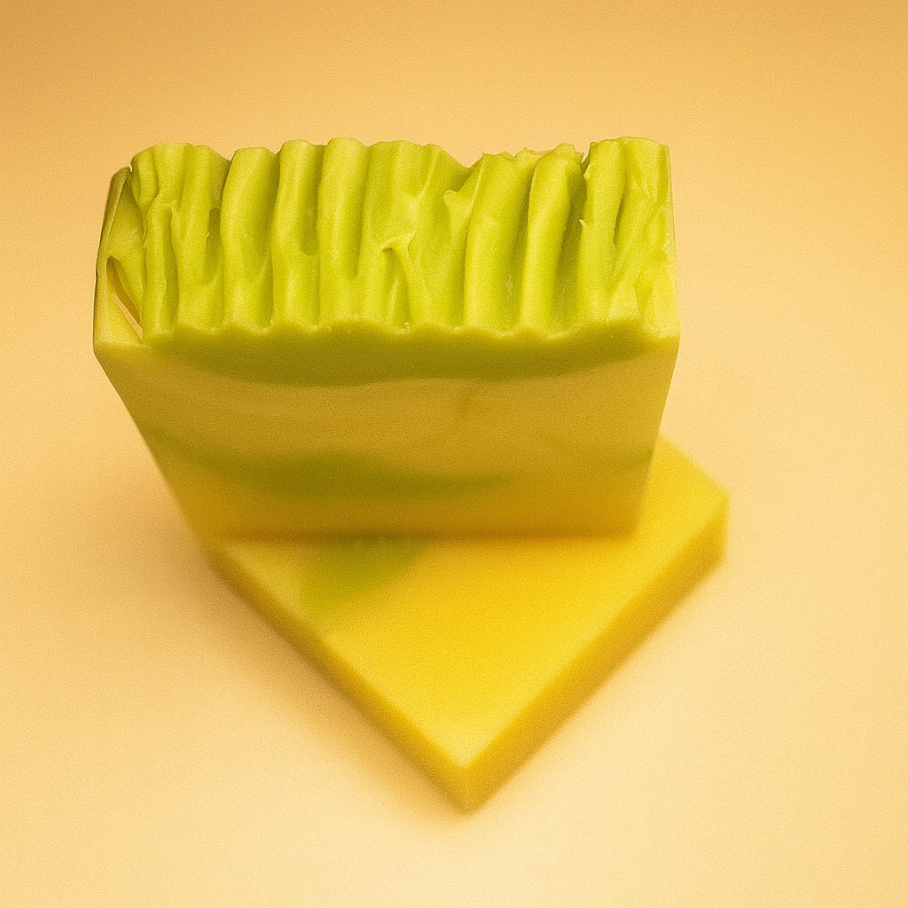 handmade soap with French green clay, lemongrass essential oil and neroli fragrance